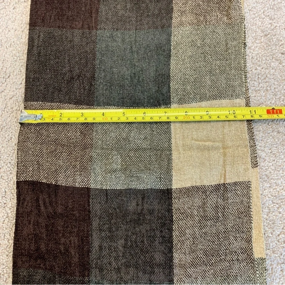 Brown tan cream soft check square print multicoloured shade scarf
